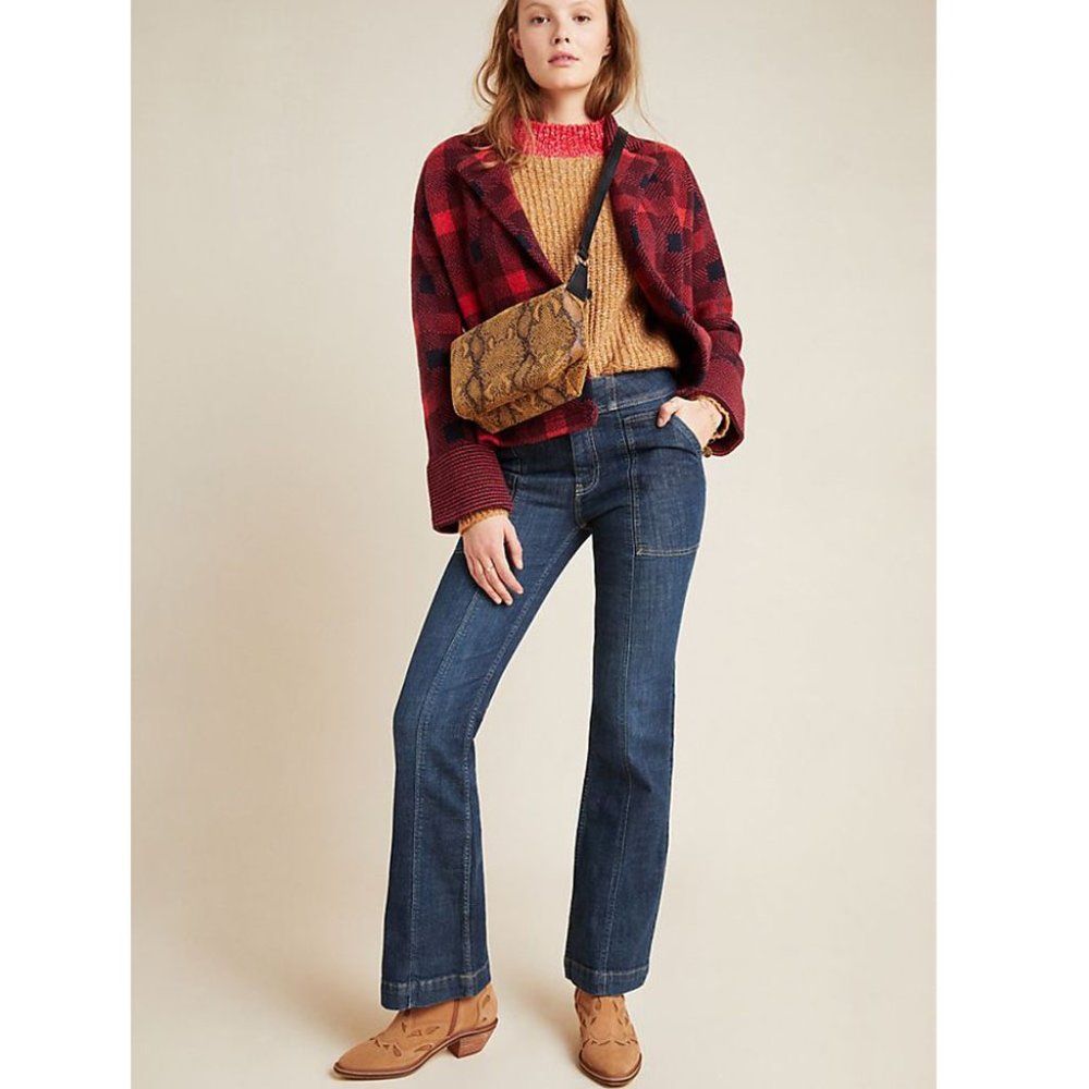 Anthropologie High-Rise Utility Bootcut Jeans 27 - Picture 2 of 8